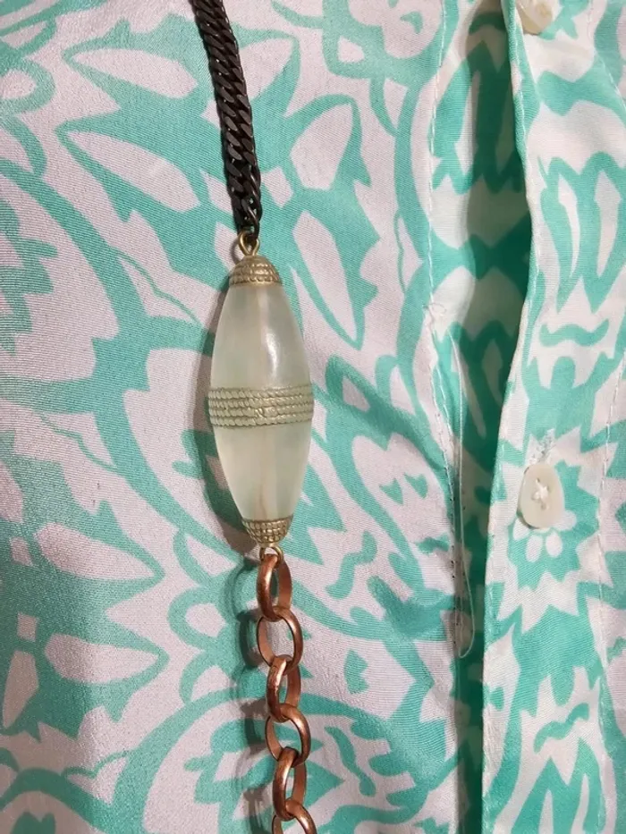 Collier Long Maliparmi - Chaîne et Perles Ethniques - Style Bohème Chic - photo numéro 3