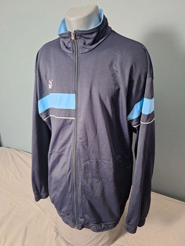veste légère / Track jacket puma vintage/ homme - taille XL / bleu claire et bleu foncé- brodé (456) - photo numéro 7