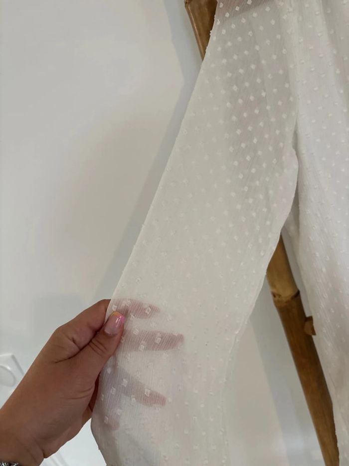 Blouse blanche à manches longues taille M - photo numéro 3