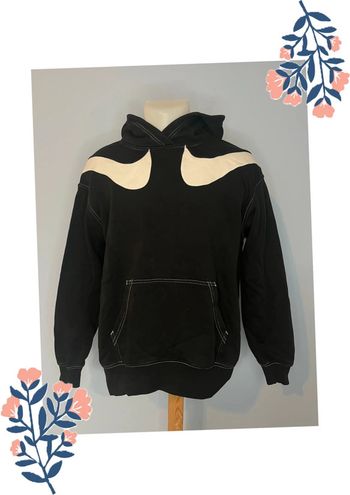 Sweat à capuche noir avec logo blanc – Nike, Taille XS