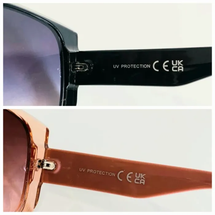 Lot de deux lunettes de soleil femme rectangulaire noire et rose uvprotection catégorie 2 et 3 - photo numéro 5