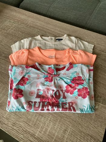 Lot de 3 tee-shirts manches courtes 12 mois