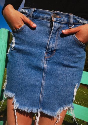 Jupe en jean effet destroy’s