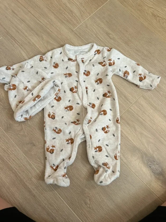 Pyjama velours avec bonnet - photo numéro 4