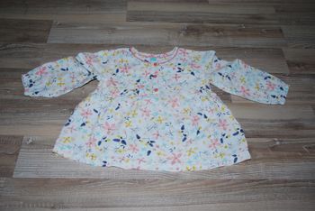 chemise tunique coton fleurs filles 2 ans tex