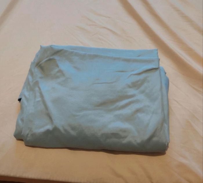 Drap housse bleu turquoise - photo numéro 2