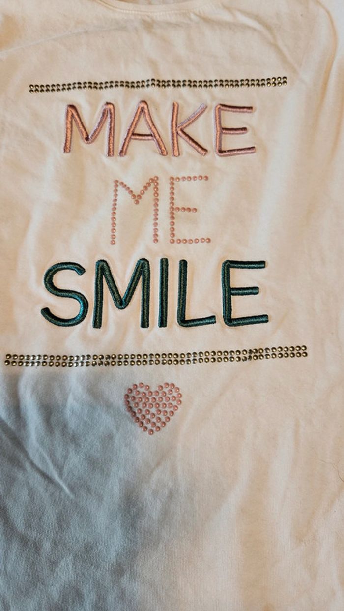 T shirt fille blanc à manches longues, Okaïdi, 12 ans - photo numéro 4