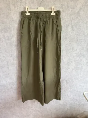 pantalon fluide large kaki Zara taille M