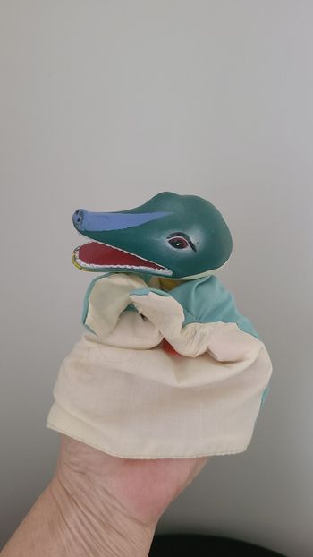 Marionnette à main - Tête caoutchouc peinte - Crocodile - Années 60/70