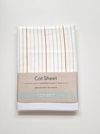 Little Dutch - Drap de lit - Vintage Sunny Stripes - 110 x 140 cm - Neuf !