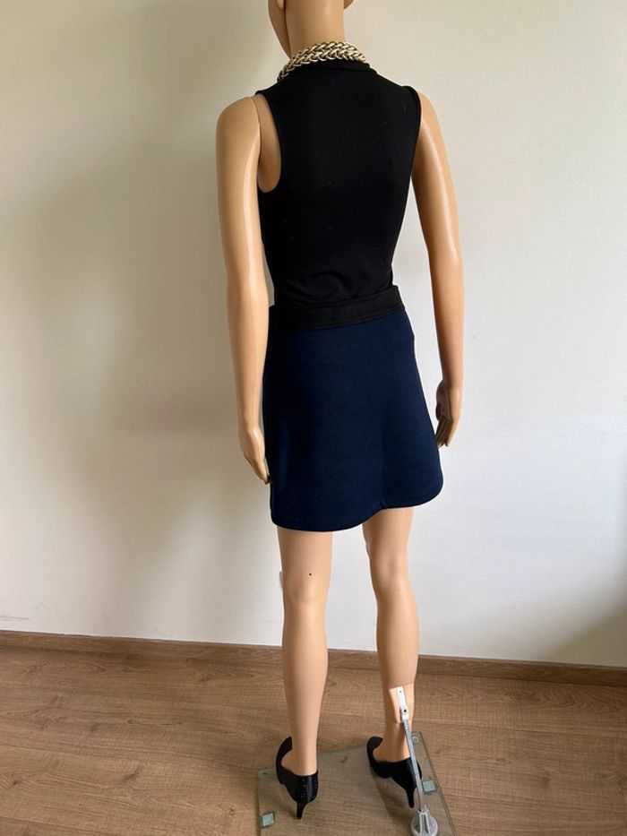 Jupe bleue marine et noire avec boutons pressions Morgan taille 34 TBE - photo numéro 10