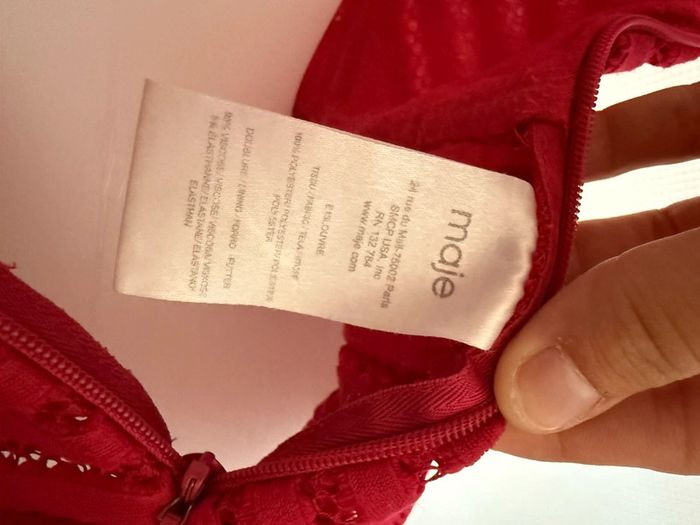 Haut pelpum neuf sans étiquette maje taille 1 Bordeaux - photo numéro 7