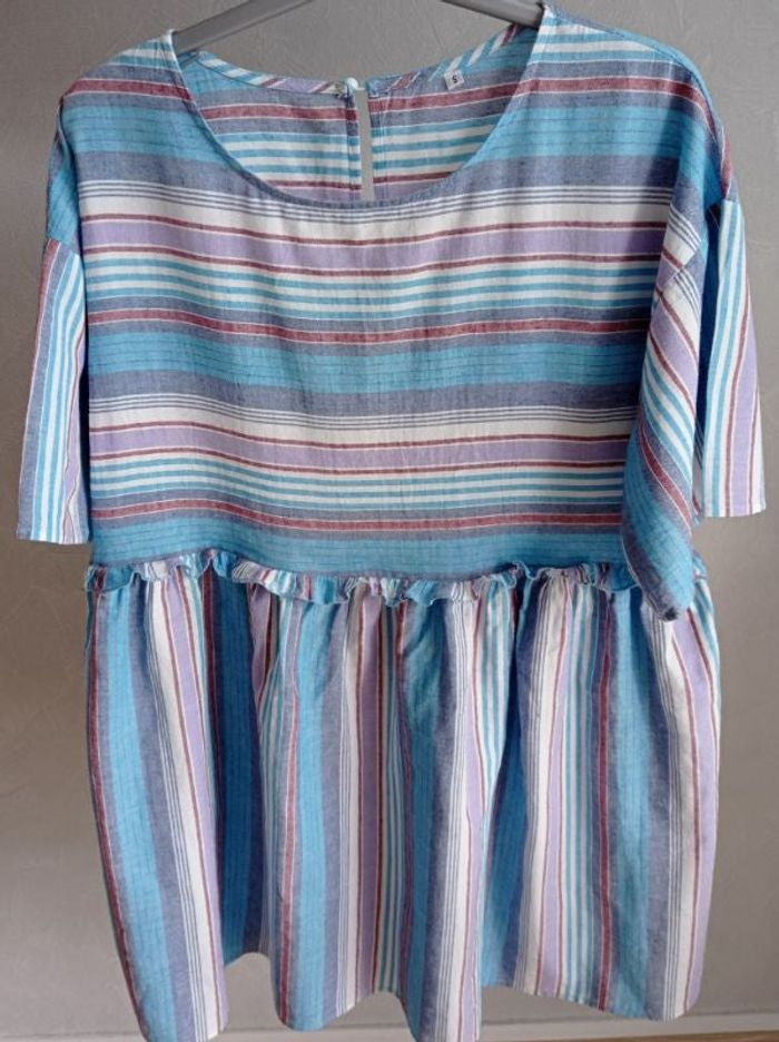 ROBE SHEIN Courte Bleue Rayée.