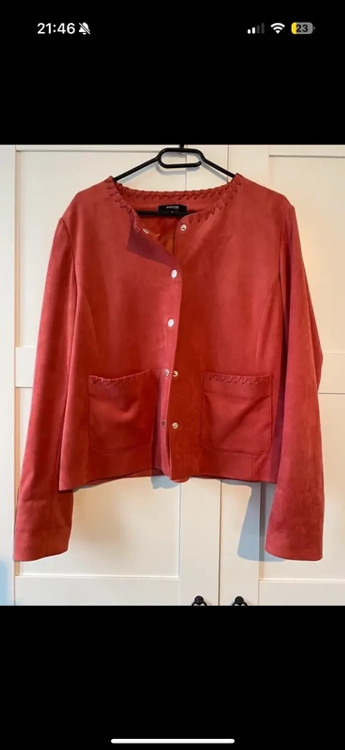 Veste suédine vieux rose - photo numéro 4