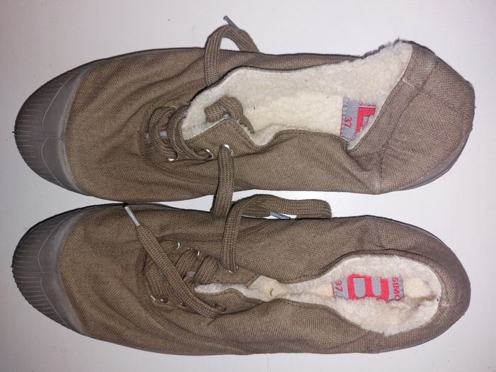 tennis bensimon à lacets fourrées marron 37