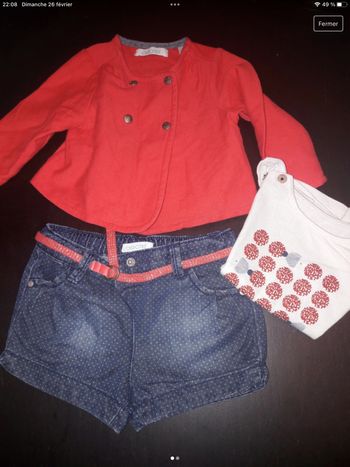 Ensemble short fille 6 mois