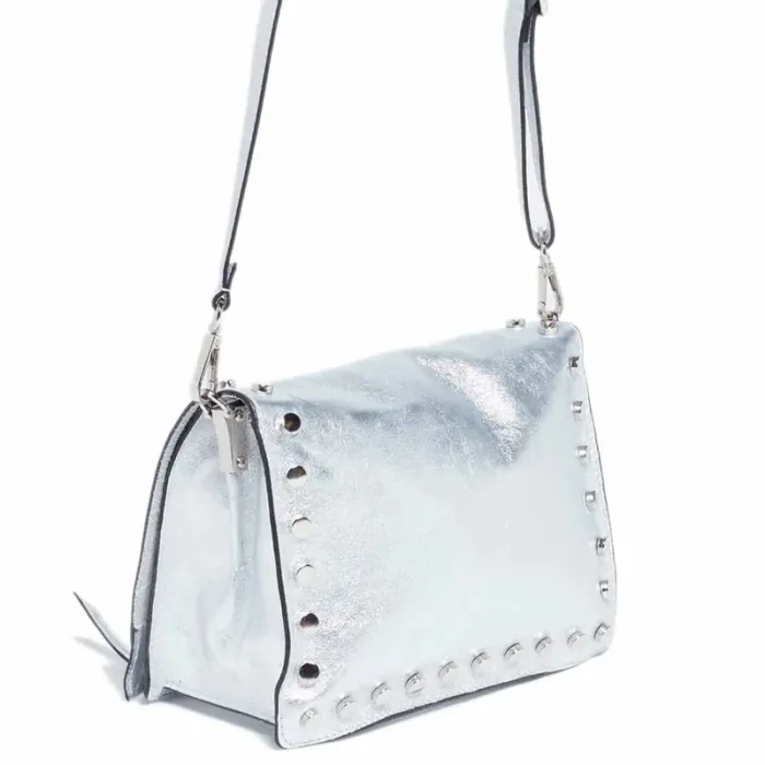Sac bandoulière en cuir argenté Abaco - photo numéro 4