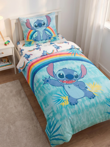Parure de lit simple Stitch - 1 housse de couette + 1 taie d'oreiller - 100% coton