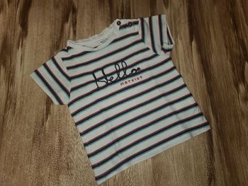 Tee-shirt "Hello matelos" en relief effet corde