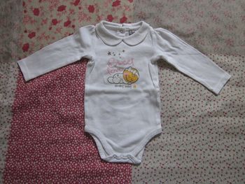 Body manches longues blanc 6 mois