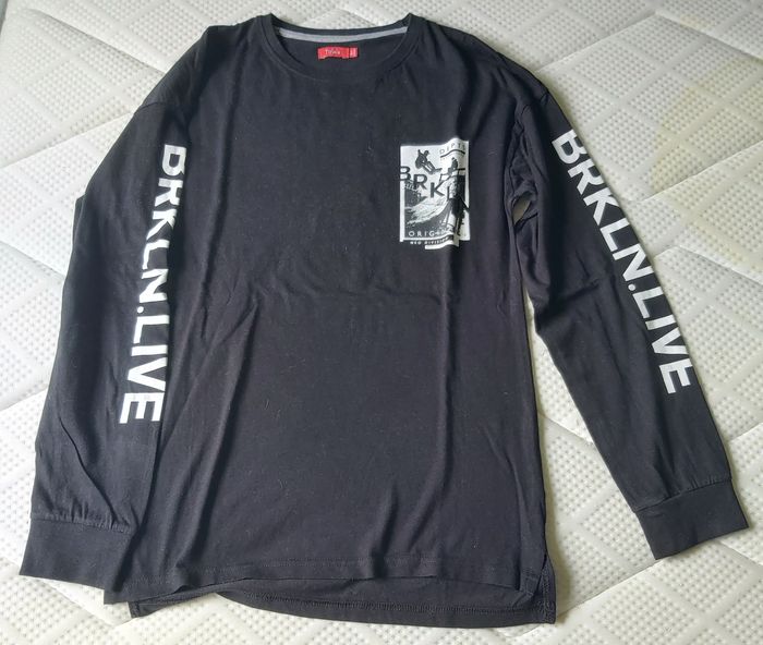 T shirt manches longues noir 16 ans