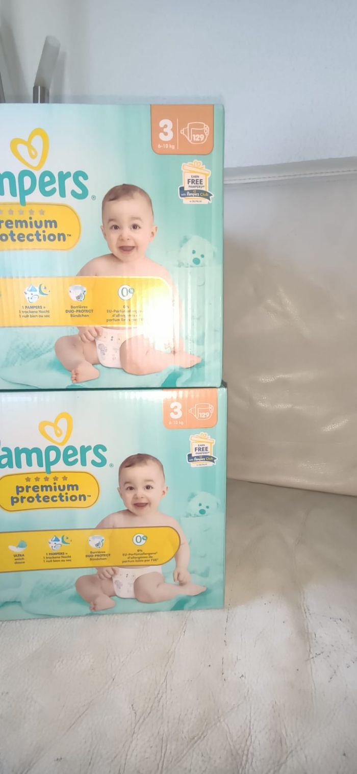 Lot de 2 Packs XXL 129 Couches (soit 258) Pampers Premium protection taille 3 (6-10 kg) - photo numéro 3