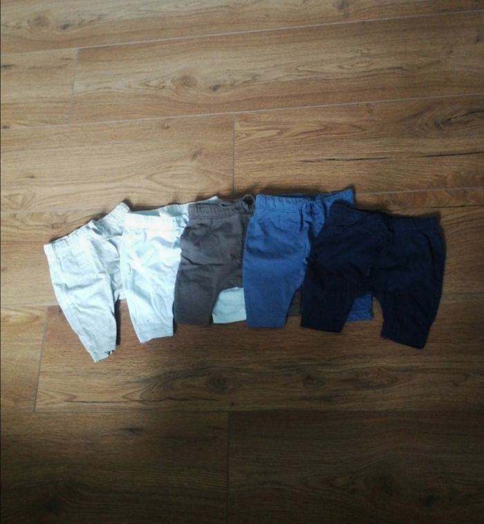 Lot de 5 pantalons joggings bébé 1 mois