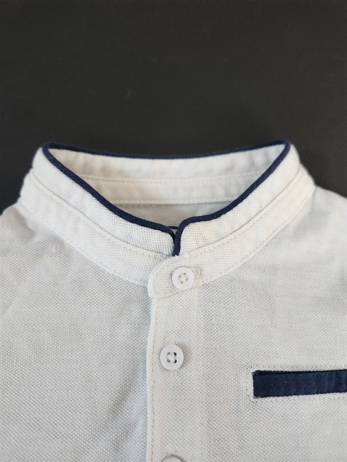 Polo t-shirt ceremonie autre garçon okaidi 4 ans blanc - photo numéro 2