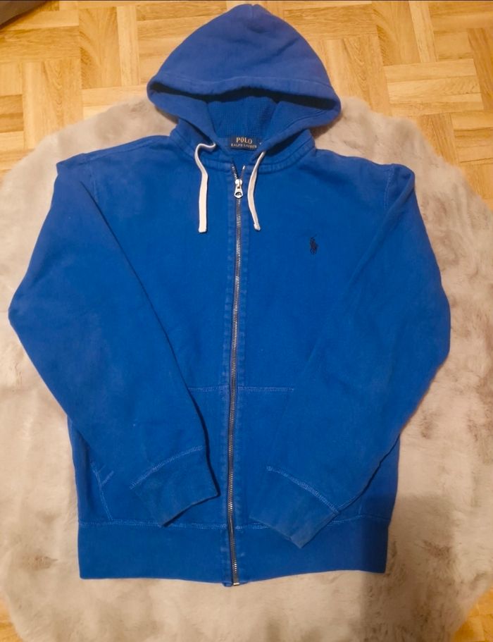Full zip à capuche Ralph lauren bleu taille M - photo numéro 1