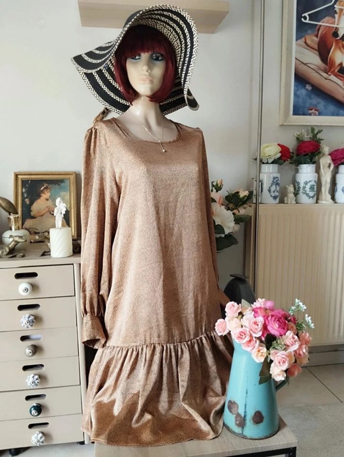 💫Robe Volantée Satin Imprimé Pois Molly Bracken T40/L💫 - photo numéro 19