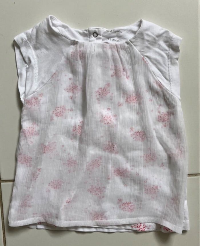 Tee-shirt blanc et rose