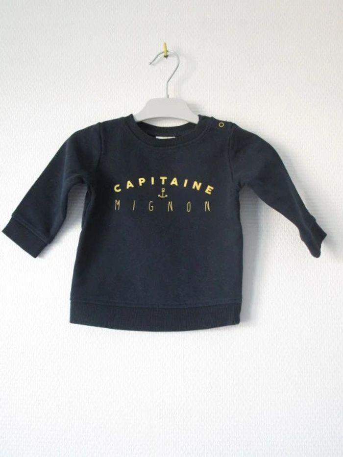 Sweat marine TAO 6 mois TBE - photo numéro 2