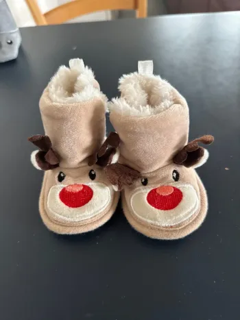 Chausson hiver bébé renne