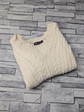 Pull torsadé crème Bisou's Project - Détails laçage - Taille S