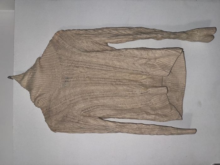 Pull Crème Torsadé Col Roulé 100% Coton – Jeanne Pierre – Taille S