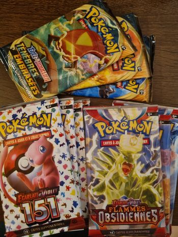 Lot 10 boosters de 10 cartes pokemon  non officiel