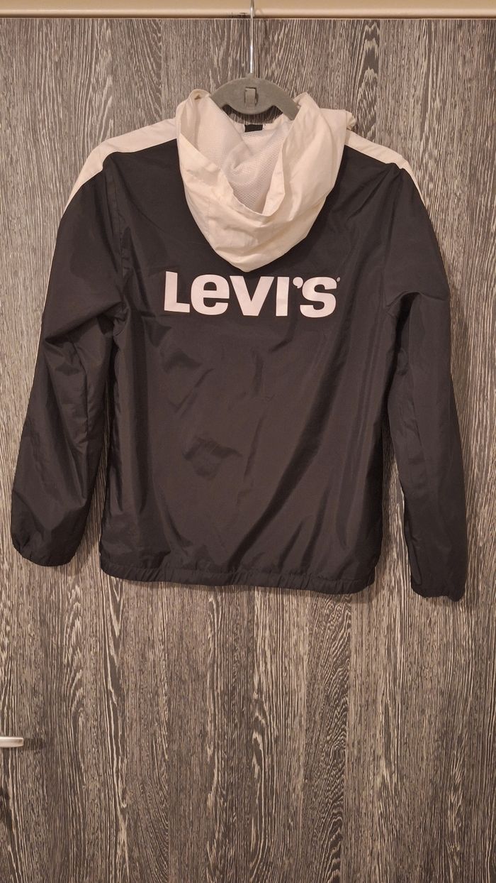 Veste coupe-vent à capuche Levi's noir et blanc - photo numéro 2