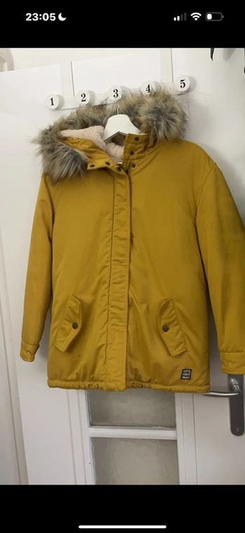 Manteau fille moutarde