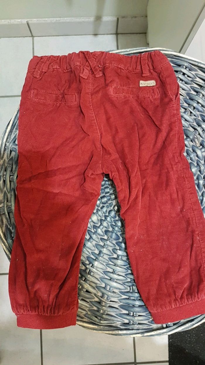 Pantalon en velours bordeaux 18 mois - photo numéro 2
