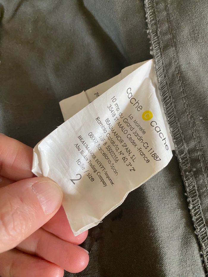 Veste style militaire kaki upcyclé taille 38 cache cache - photo numéro 15