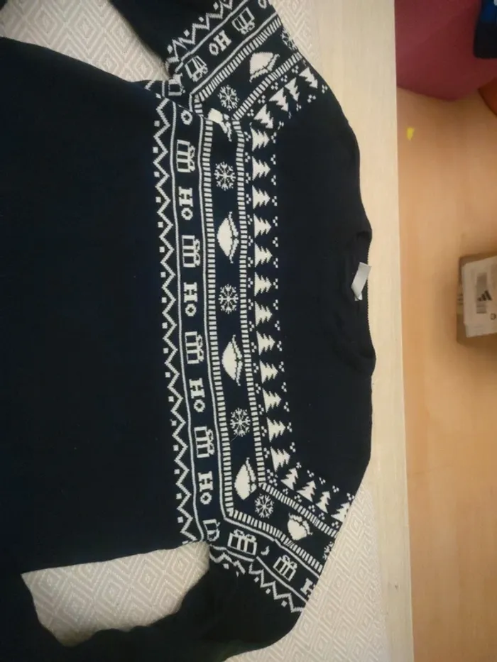 Pull marine de Noël 12 ans npo junior - photo numéro 2