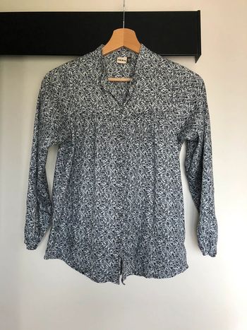 Chemise / blouse fleurie tons gris IKKS 10 ans