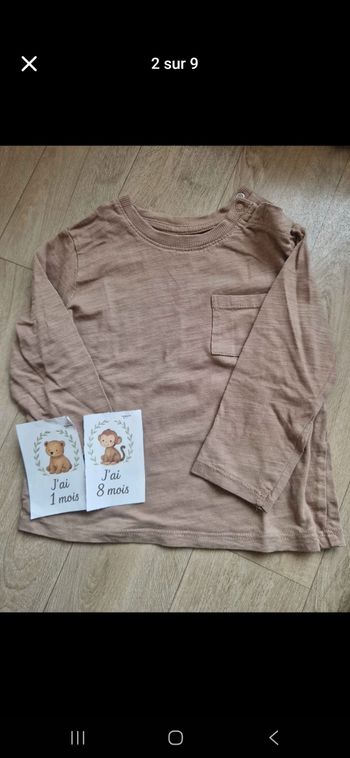 Haut marron kiabi 18 mois