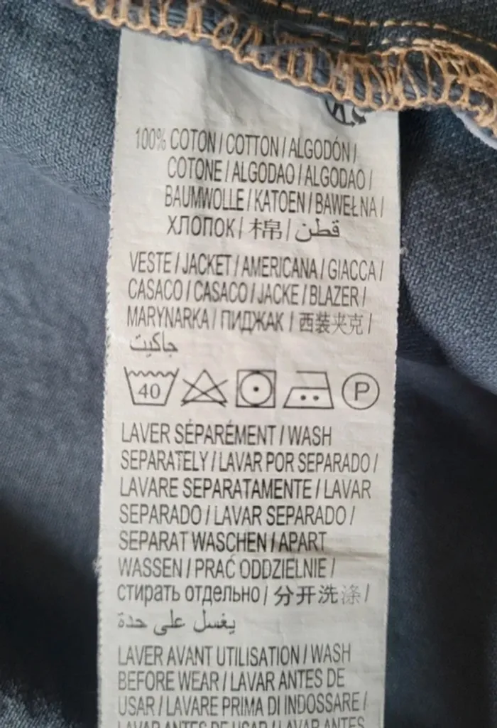 Veste en jean bleu pétrole gris Kiabi Taille XS ou 34 - photo numéro 9