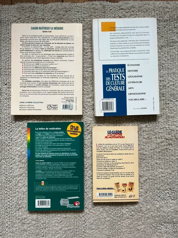 Collection de 4 livres, candidatures et tests - photo numéro 3