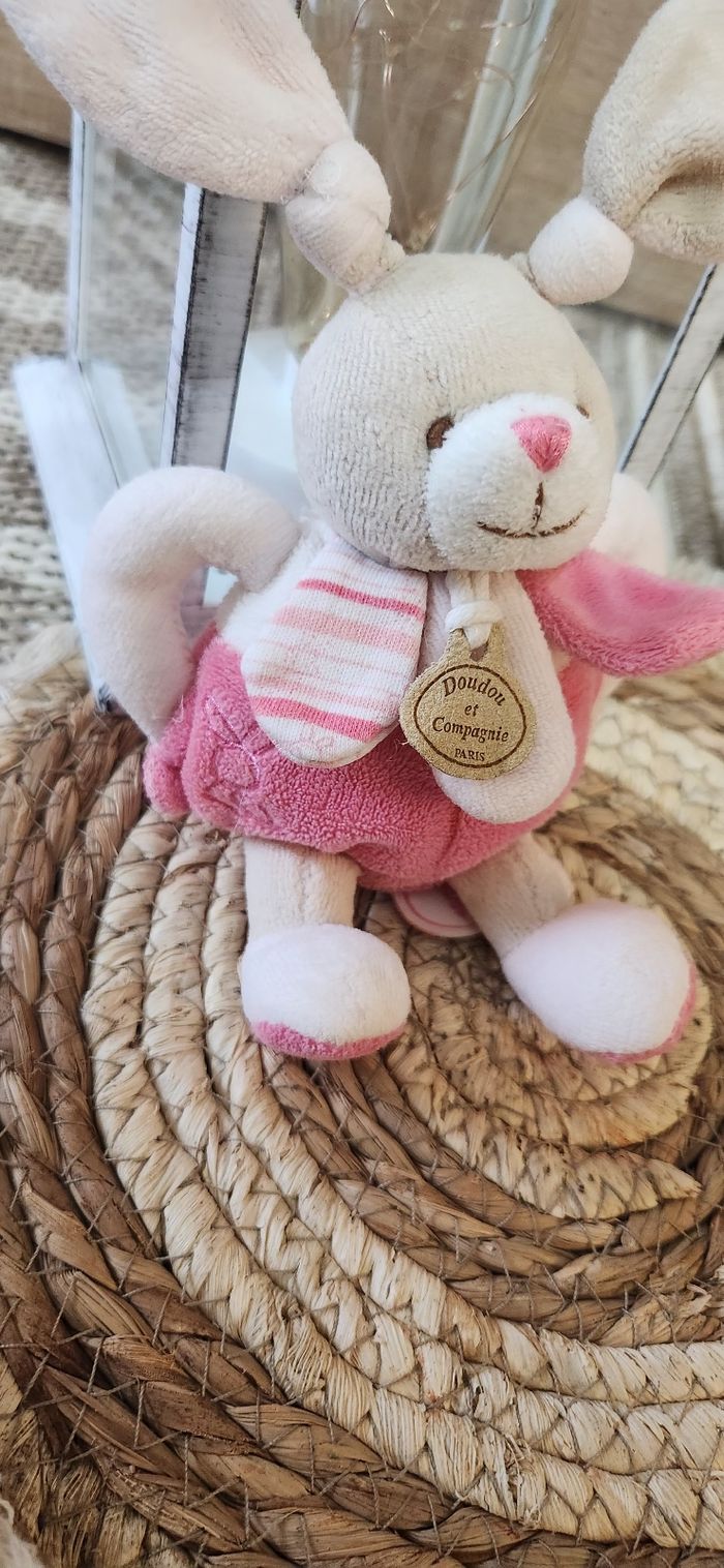 Doudou Lapin Hochet Bébé Doudou & Compagnie - photo numéro 9