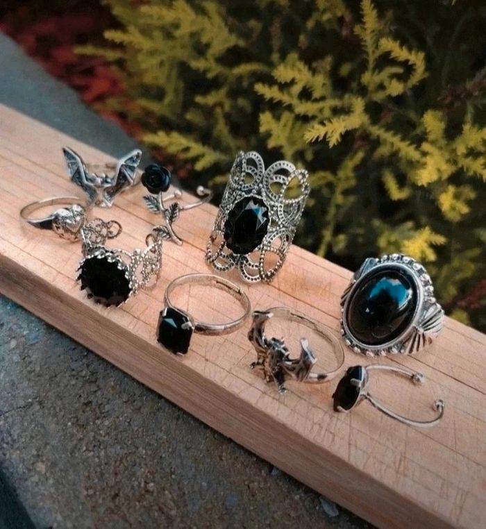 A41 lot de 9 bagues bohème rétro gothic réglable - photo numéro 3