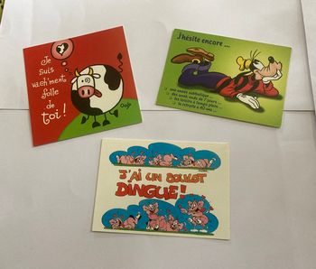 Lot 3 cartes humoristiques