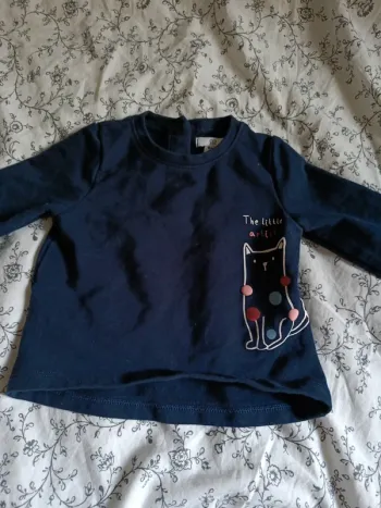 Tee shirt manches longues motif chat La redoute 6 mois