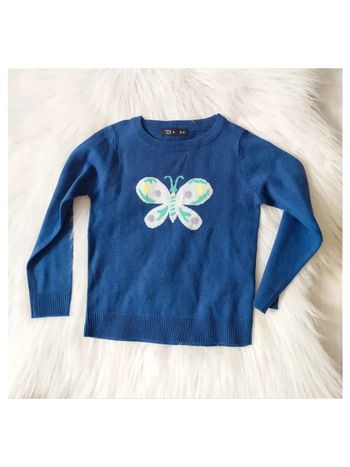 Pull fin en maille acrylique motif papillon Tex 3-4 ans